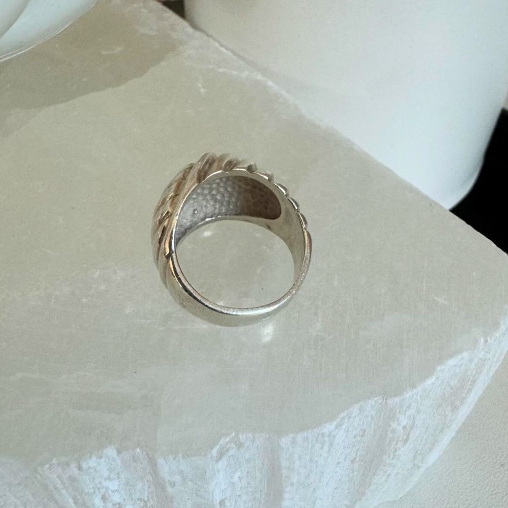 Vintage Sterling Silver Pattern Ring - image 4